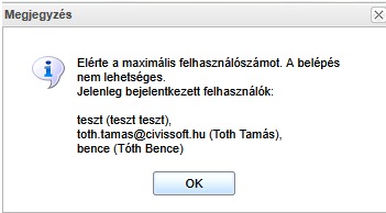 Maximális felhasználó
